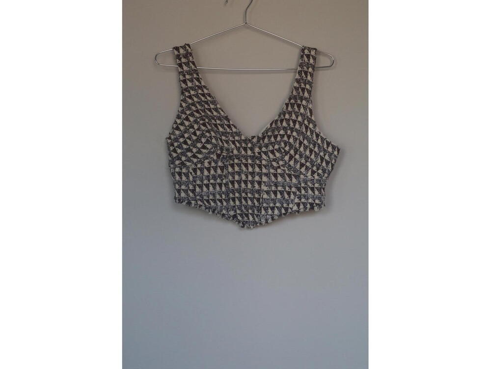 Le Lis crop top brown and cream size Large